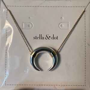 Stella & dot silver and gold horn necklace